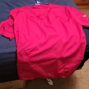 Set of red scrubs